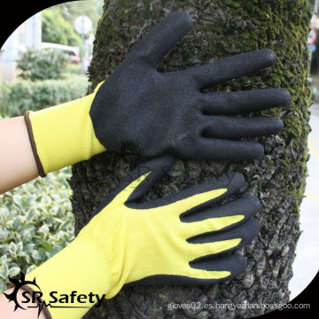 SRSAFETY 13Gauge guantes de nitrilo de punto de arena de acabado de material de revestimiento de nitrilo guante